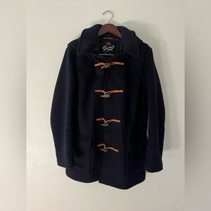 Men’s Gloverall Duffle Coat Navy Wool Jacket Size US 40 EU 50 Size Large
